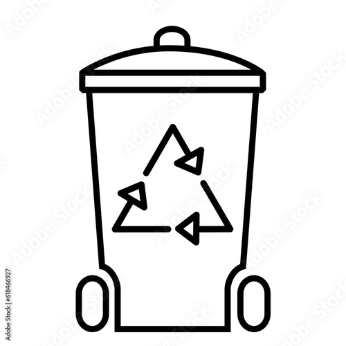 Trash can icon thin line for web and mobile. Isolated icon of container on white background. Trash Can icon vector illustration. Silhouette of bin for trash.