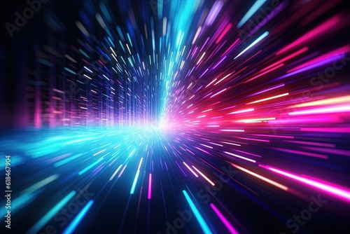 abstract futuristic background with pink blue glowing neon moving high speed wave lines and bokeh lights. Data transfer concept Fantastic wallpaper