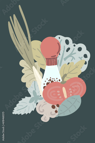 Hand drawn set of dressing the food