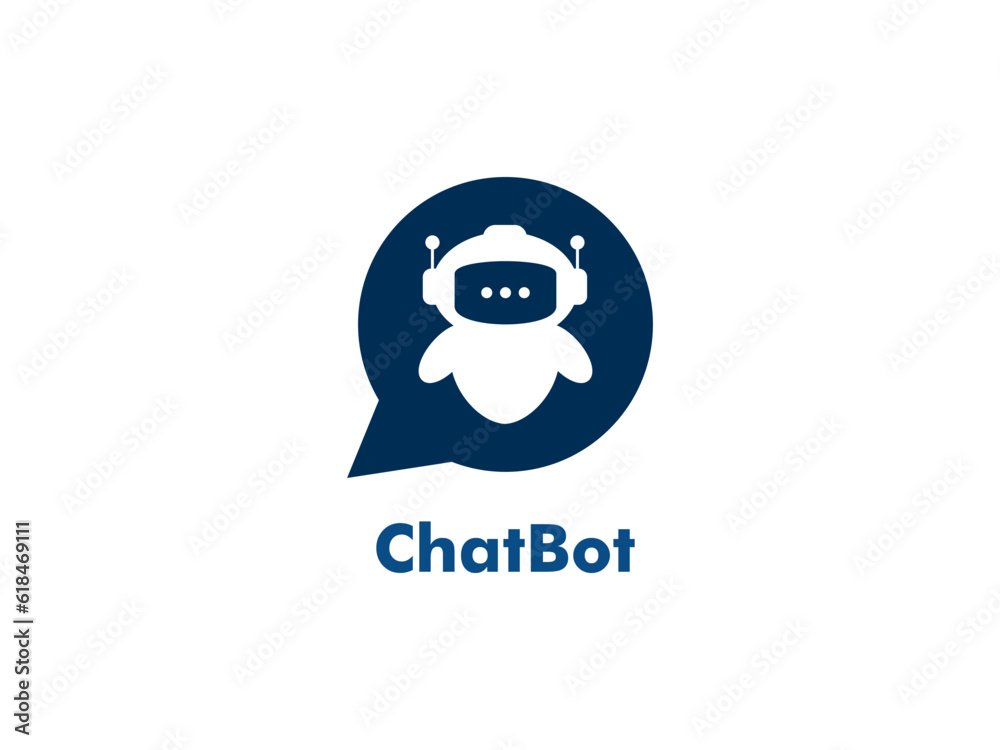Robot Chat or Chat Bot logo. modern conversation automatic technology logo design vector template Robot Chat or Chat Bot logo. modern conversation automatic technology logo design vector template