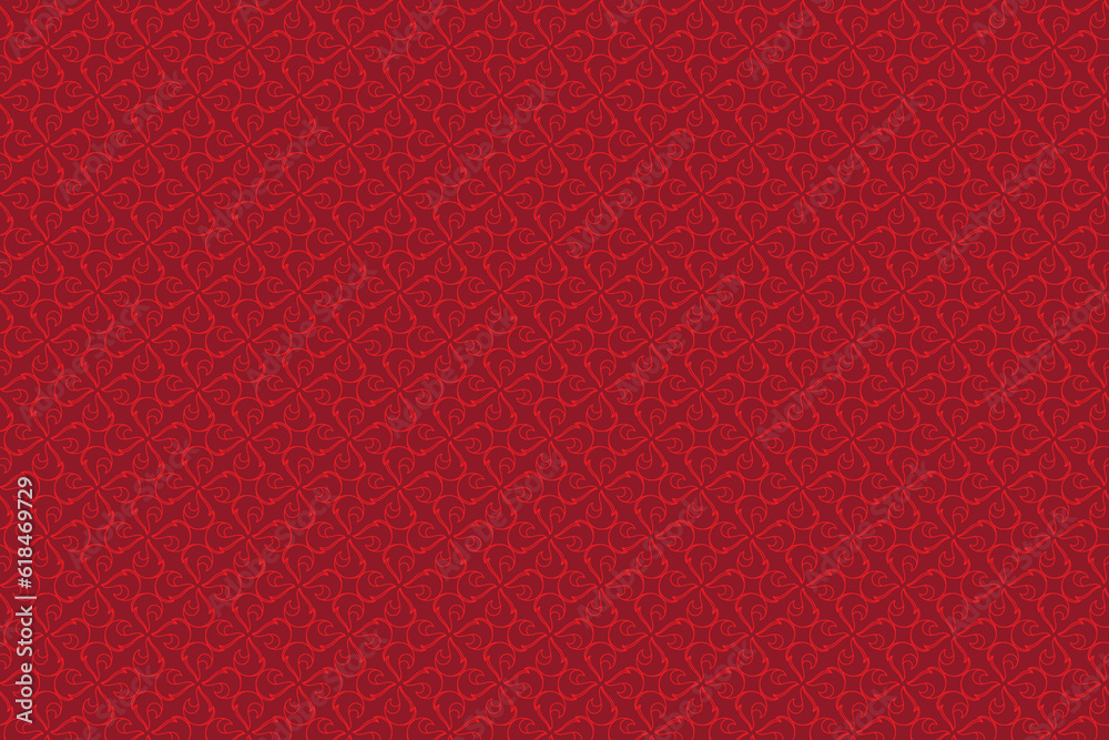 Fototapeta premium Illustration, Abstract pattern of red line on red color background.