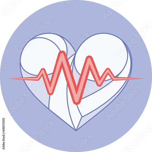 Heart illustration anatomy symbolic icon for fitness app or website or print artwork