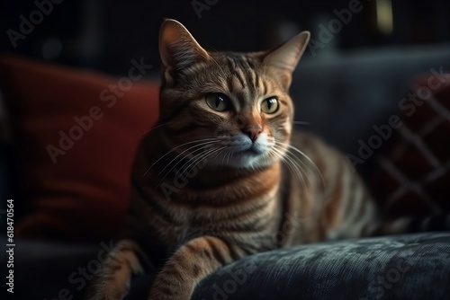 portrait of a cat. © D