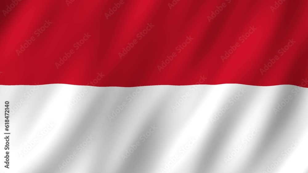 Flag of the Indonesia waving animation. looping National Indonesia flag animation background 4k