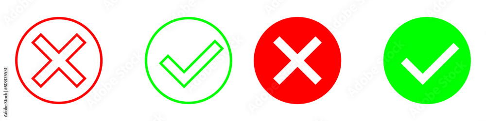 Ok vector icon set. Check mark illustration sign collection. Yes and no symbol or logo. Ok vector icon set. Check mark illustration sign collection. Yes and no symbol or logo.