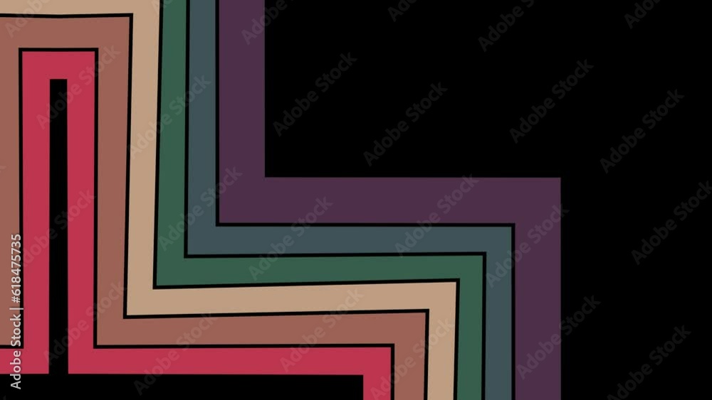 abstract retro vintage animation in 60s 70s style. Modern look rainbow ...