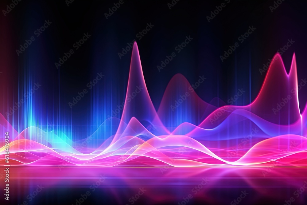 abstract futuristic background with pink blue glowing neon moving high speed sound wave rhythm  lines and bokeh lights. Data transfer concept Fantastic wallpaper