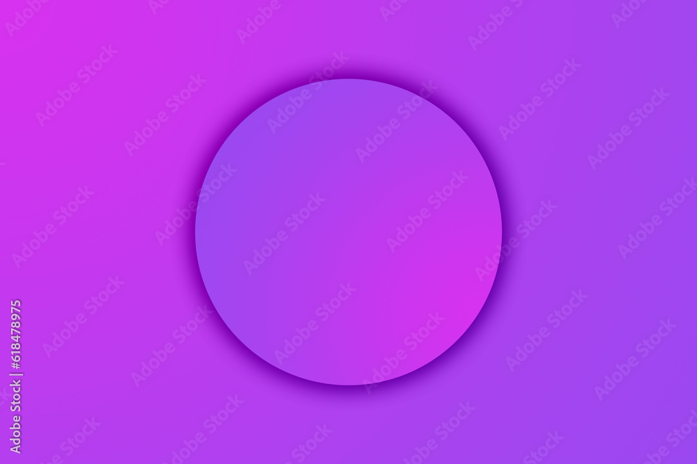 Fototapeta premium Neon gradient background with a circle in the center like a magic glass ball