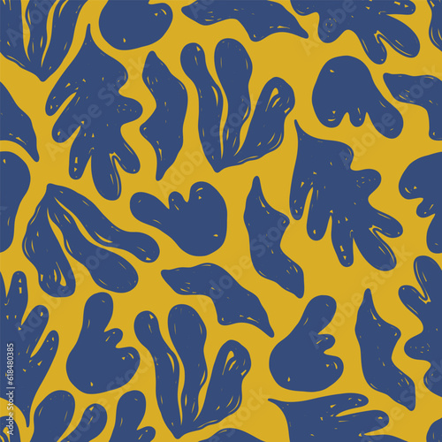 Seamless vector pattern. Abstract botanical composition for fabric, textile, endless background.