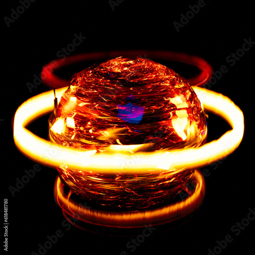 globe art, planet, light ball