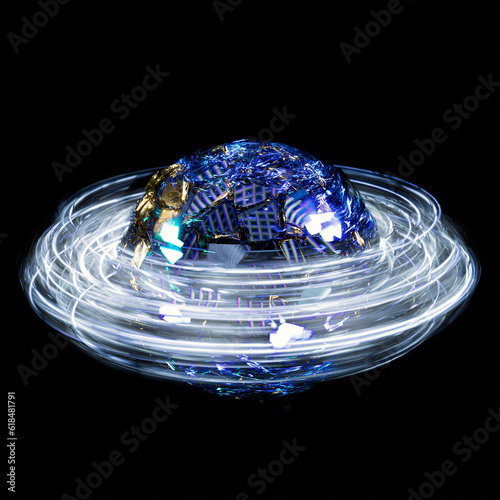 globe art, planet, light ball