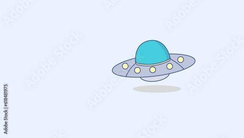 Ufo animation with cartoon style, very suitable for children's animation and space animation.