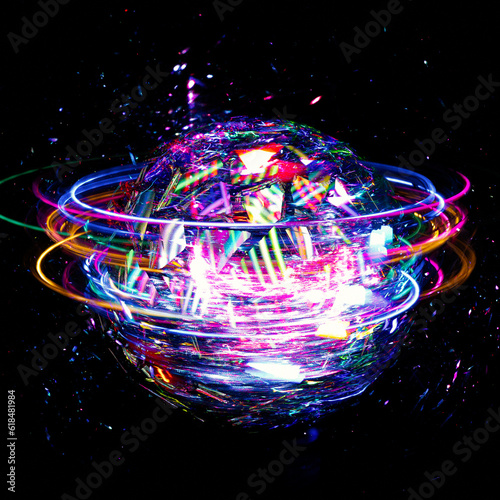 globe art, planet, light ball