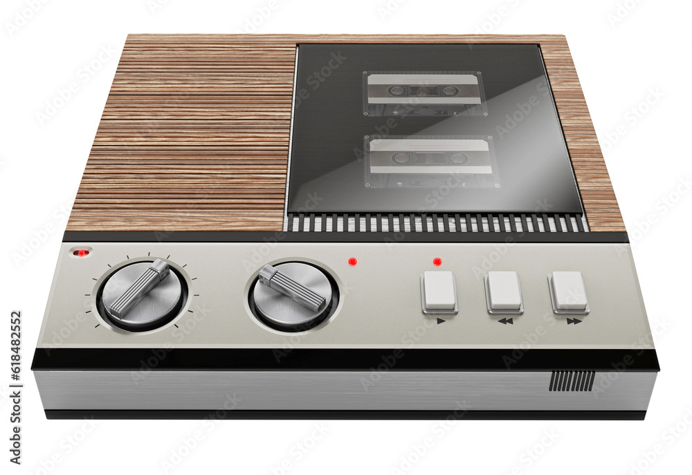 Fototapeta premium Vintage answering machine isolated on transparent background. 3D illustration