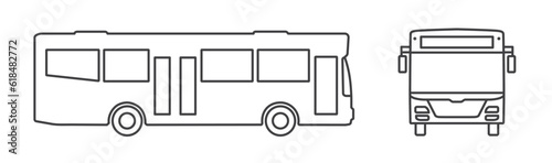 Bus thin line icon Set - Vektor Illustration Piktogramm