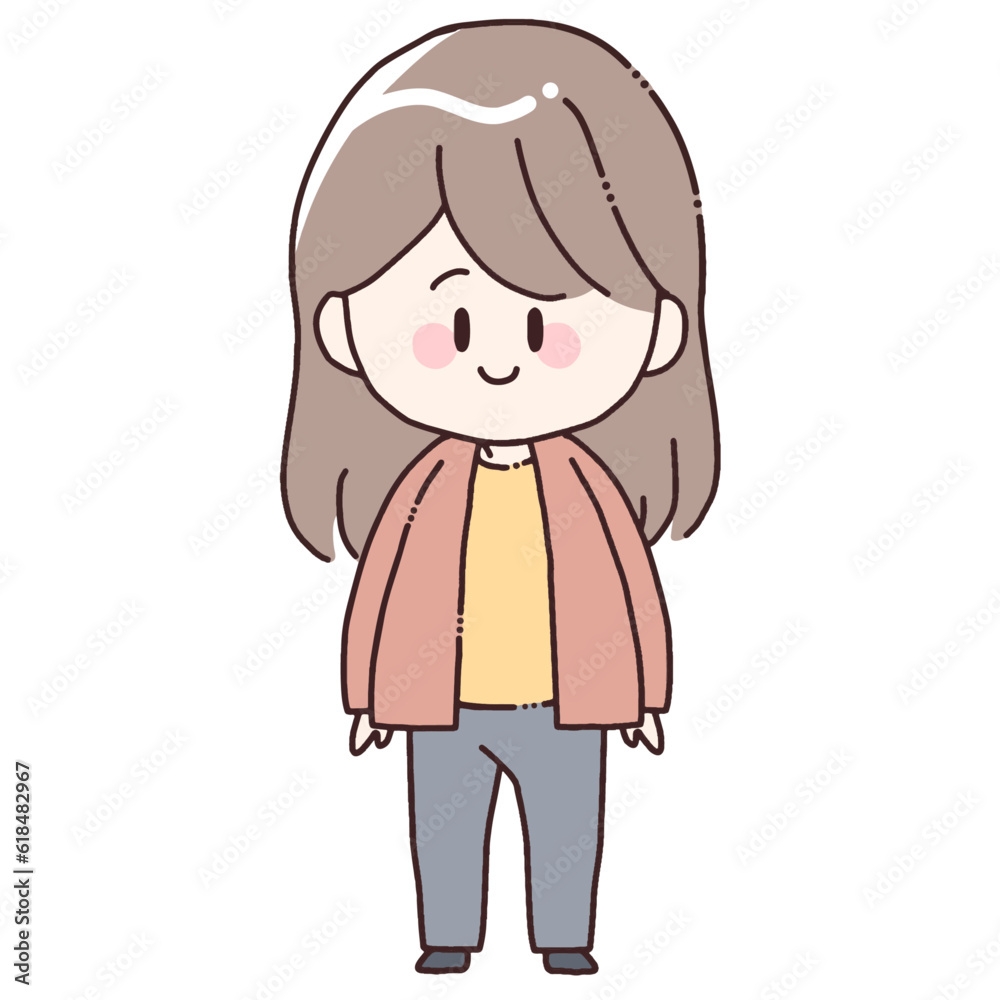 笑う女性のイラスト 笑う女性のイラスト