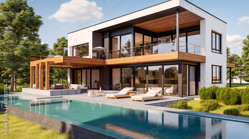 Modern villa with pool © Giordano Aita