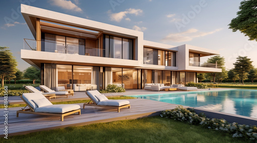 Modern villa with pool © Giordano Aita