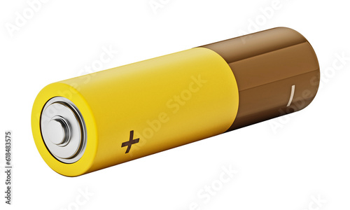 Generic AA battery isolated on transparent background. 3D illustration photo