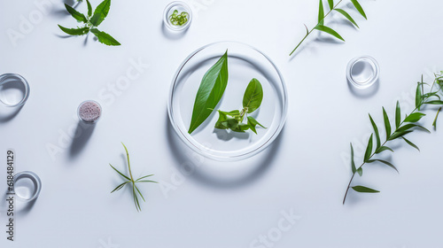 The Beauty of Organic Minimal Background, Research in Laboratory essential concept, mockup beauty and cosmetic for healthy.