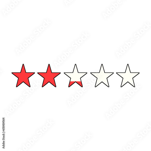 illustration of a red 5 star icon for twigs and others