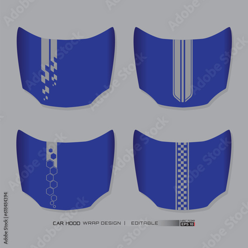 Vehicle graphics stripes kits for car hood. Graphic abstract stripe racing designs vector_20230628