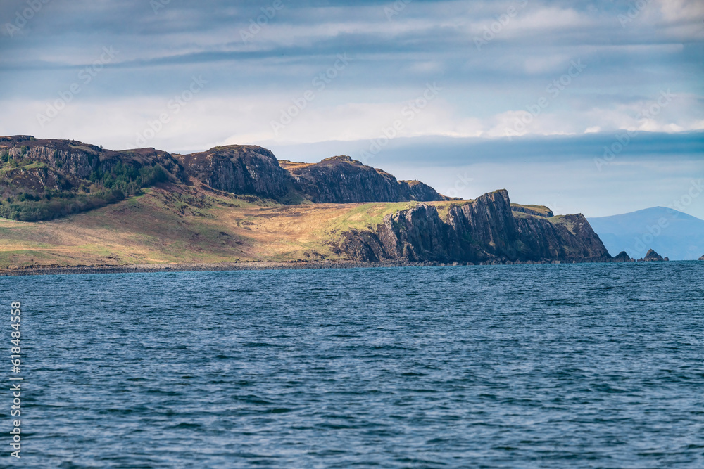 Panoramic view from Staffin beach, Highlands, Scotland