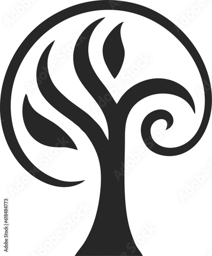 Tree logo design vector isolated, abstract palm tree logo design