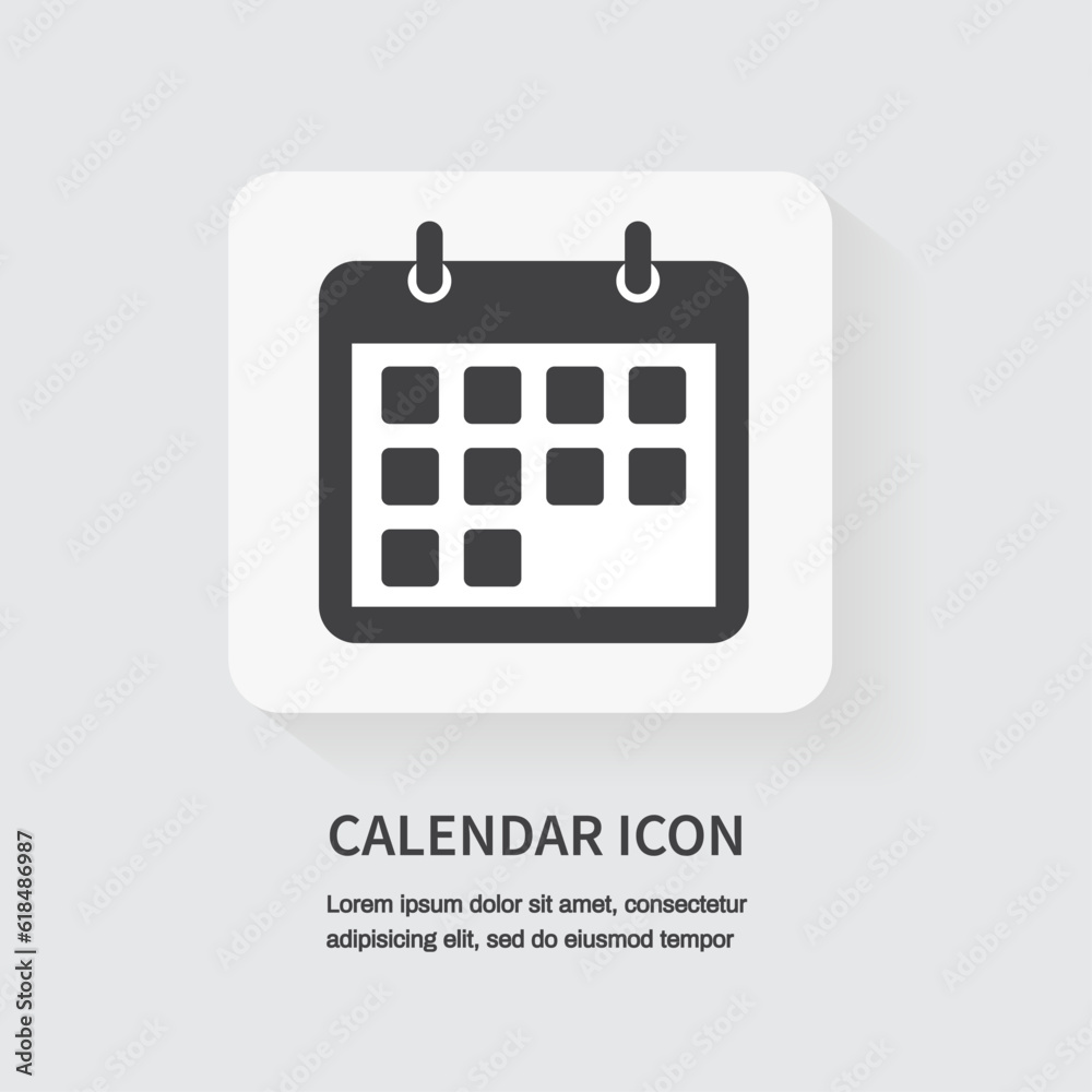 Calendar icon. Mark the date. Schedule icon. Flat design. Vector illustration. Calendar icon. Mark the date. Schedule icon. Flat design. Vector illustration.