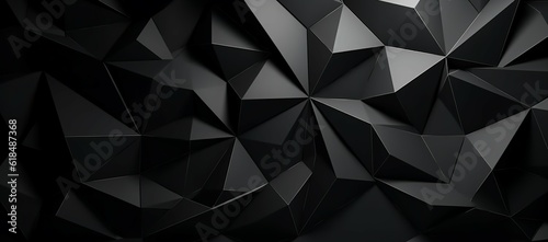 An illustration of a beautiful 3D background with a textured wall of black triangles. Created with Generative AI technology