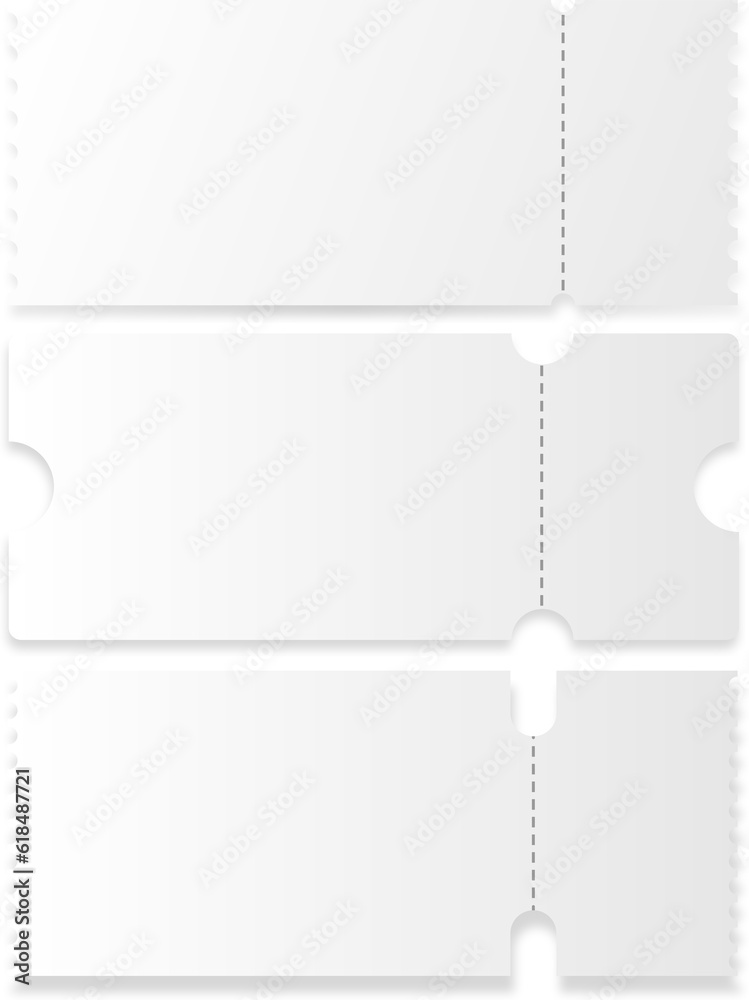 Set of blank labels, paper coupon on transparent background Set of blank labels, paper coupon on transparent background
