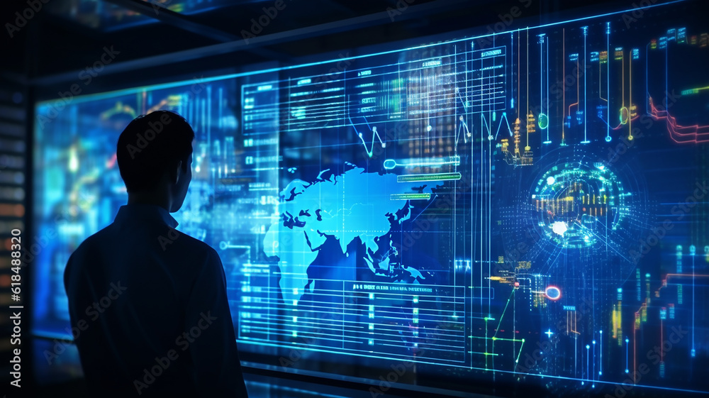 Data science and big data technology. Big data analytics visualizing complex data set generative AI Data science and big data technology. Big data analytics visualizing complex data set generative AI