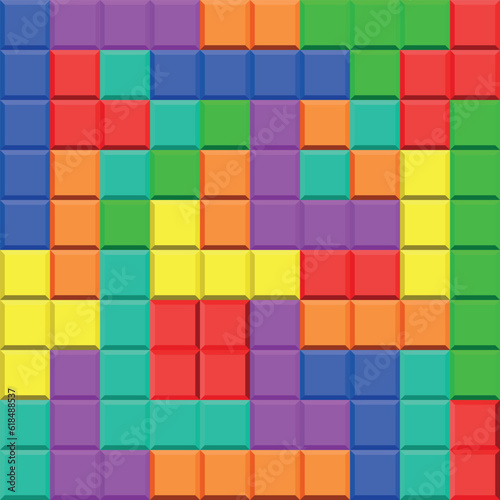 Seamless background with a texture of an old tetris game ilustration.