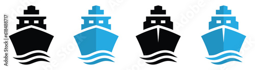 Ship icon. Boat icon. Ocean icon, vector illustration