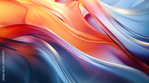 3d render Illustration of Wave , blue and purple colors. 