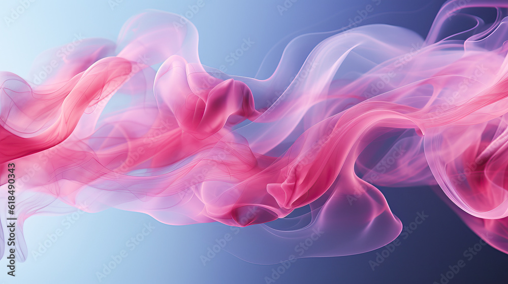 Abstract background. Wave of pink smoke on a blue background Abstract background. Wave of pink smoke on a blue background
