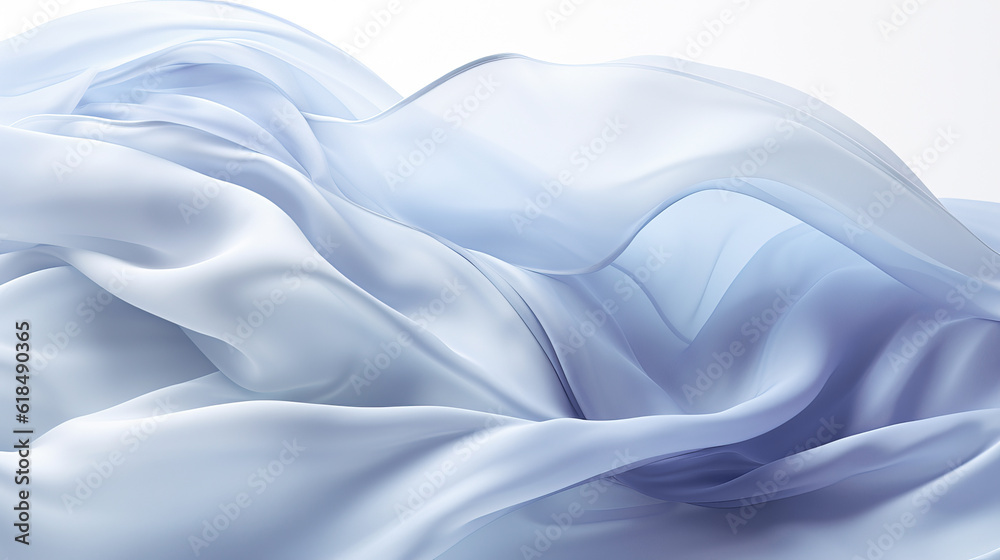Obraz premium Illustration of a abstract background beautiful,thin blue fabric in folds. Generative AI.