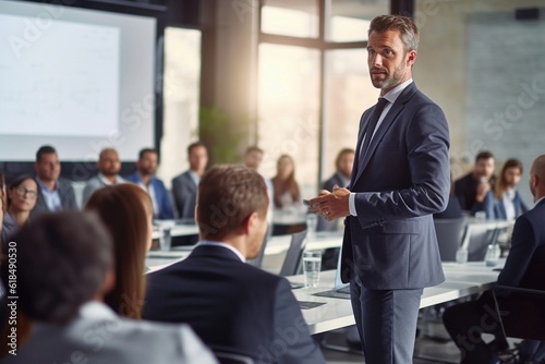 Confident businessman delivering a presentation