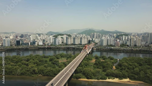 Wallpaper Mural Aerial view of Seogang Bridge connecting downtown Seoul Korea Torontodigital.ca