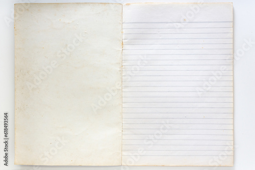 Old vintage lined and blank paper background