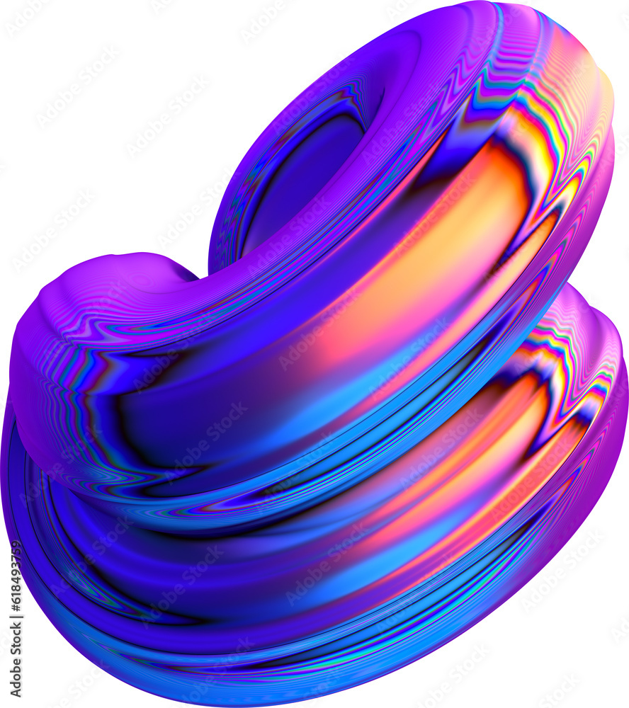 Twisted 3d Colorful Abstract 3d Chromatic Metalic Infinity Spectrum Shape