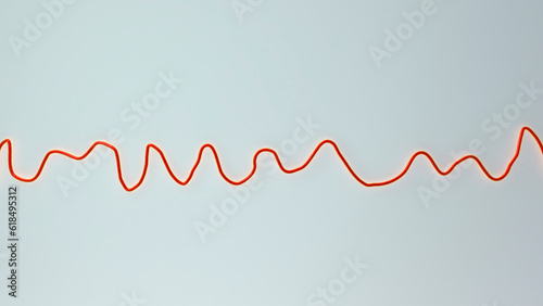 Tableau sur toile Electrocardiogram ECG displaying ventricular fibrillation rhythm, 3D illustratio