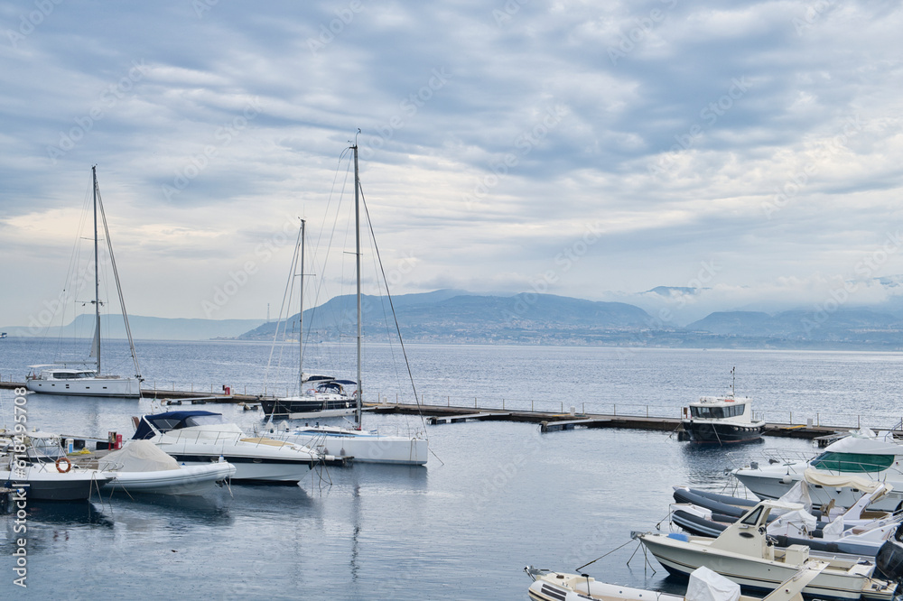 port of messina, sicily overlooking the mainland at villa san giovanni in calabria
