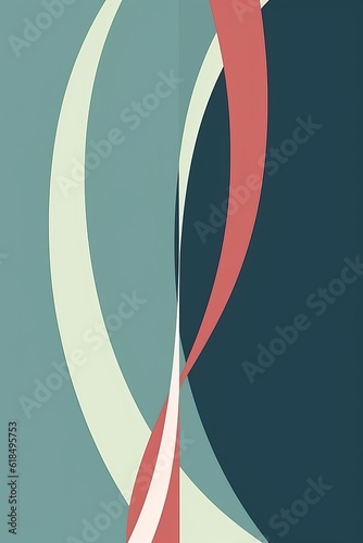 Abstract shapes poster with natural curves made using generative ai tools