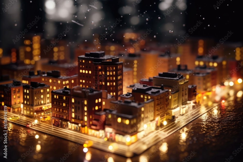 miniature city nightlife 