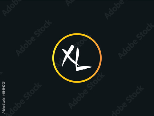 XL lx Initial Brush Effect Logo Letter Template Design