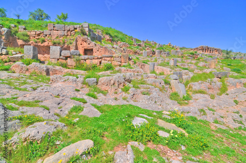 View of the ruins of the Roman city of Tiddis in Algeria