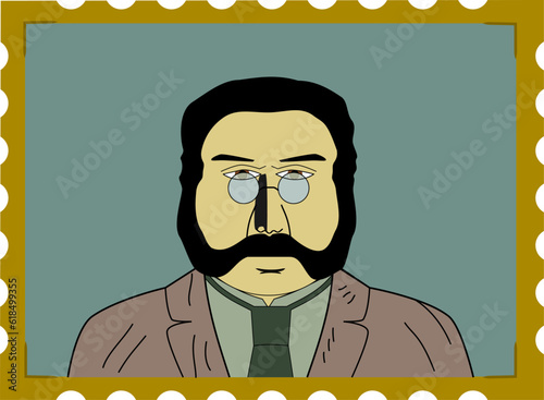 Vintage portrait of old fashioned man