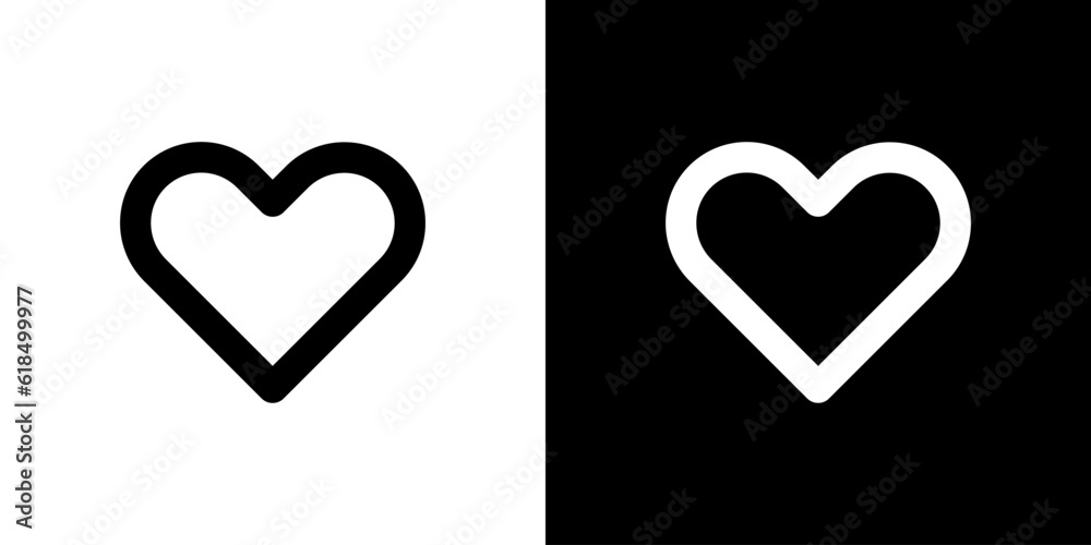 Black heart illustration. Heart vector icon. Love symbol. Collection of love.