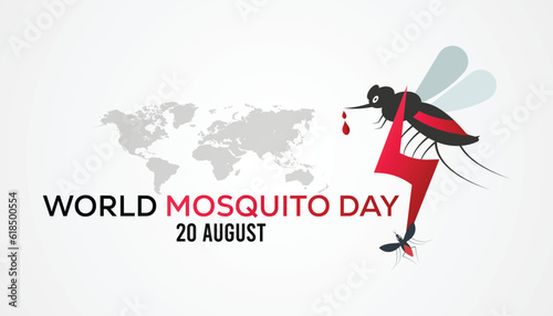 Mosquito Vector, World Mosquito Day. vector illustration. banner, Holiday, poster, card and background design.
